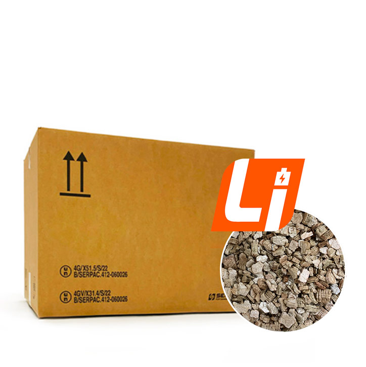 UN-certified 4G boxes with Vermiculite for Prototypes, Damaged Lithium Batteries, or Lithium Batteries to dispose